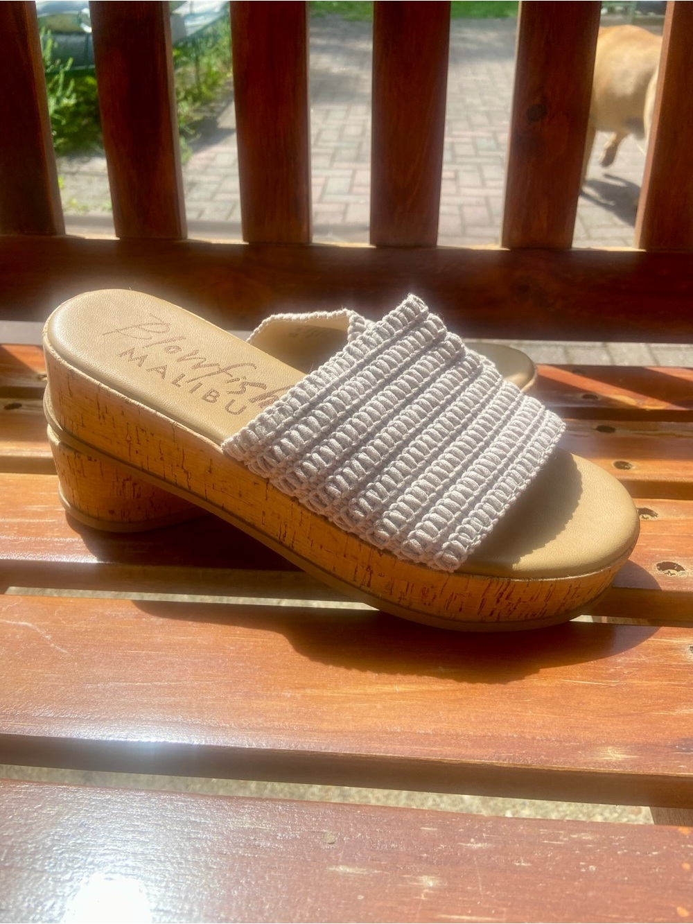 🐡👡🏖️Blowfish Malibu “Maracelia” Woven Cork Platform Slides SIZE 8🌞👡🐡 - Picture 3 of 9